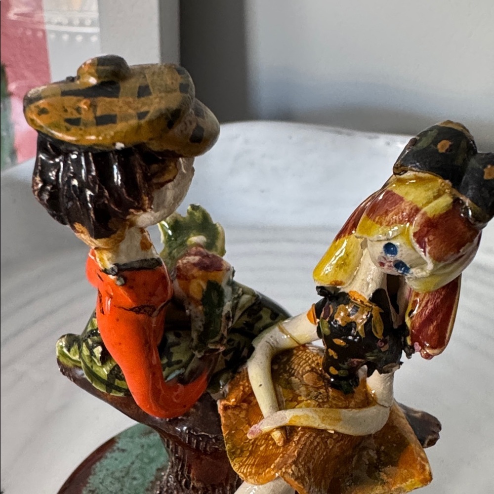 LUCIEN NEUQUELMAN French Porcelain Figural Grouping, vintage, MCM, majolica, - Picture 7 of 8
